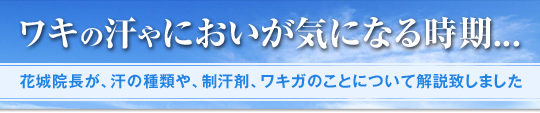 ワキの汗やにおいが気になる時期